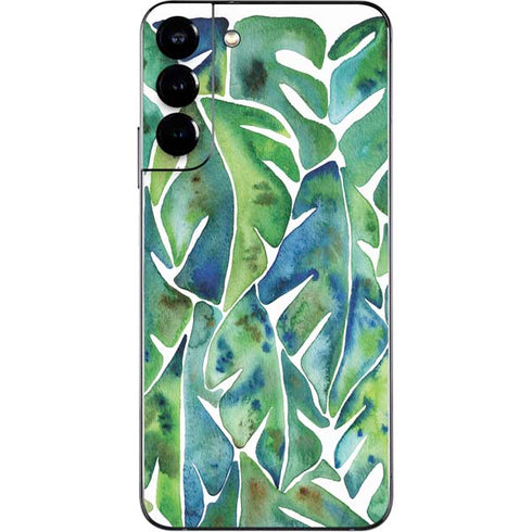 Cat Coq Tropical Leaves Galaxy S22 Plus Skin